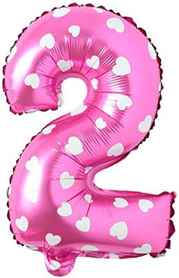 2 NUMBER FOIL BALLOON IN PINK COLOR ( 16 INCH IN SIZE )