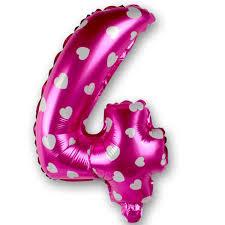 4 NUMBER FOIL BALLOON IN PINK COLOR ( 16 INCH IN SIZE )