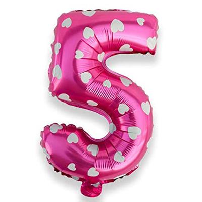 5 NUMBER FOIL BALLOON IN PINK COLOR ( 16 INCH IN SIZE )