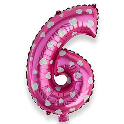 6 NUMBER FOIL BALLOON IN PINK COLOR ( 16 INCH IN SIZE )