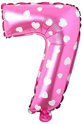 7 NUMBER FOIL BALLOON IN PINK COLOR ( 16 INCH IN SIZE )