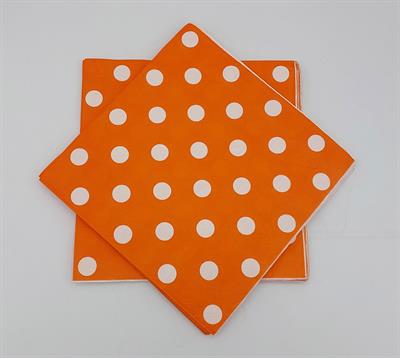 ORANGE POLKA DOT NAPKINS ( PACK OF 20 TISSUE PAPER )