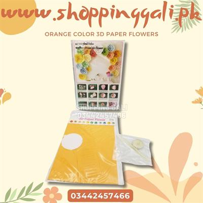 ORANGE COLOR 3D PAPER FLOWER ( 20 CM DIY PAPER FLOWERS )