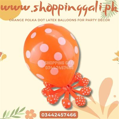 ORANGE POLKA DOT LATEX BALLOONS PERFECT FOR PARTY DECOR ( PACK OF 25 BALLOONS )