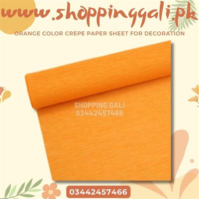 ORANGE COLOR CREPE PAPER SHEETS FOR PARTY DECORATION