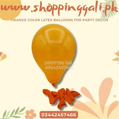 ORANGE COLOR LATEX BALLOONS PARTY DECORATION BALLOONS ( PACK OF 25 BALLOONS )