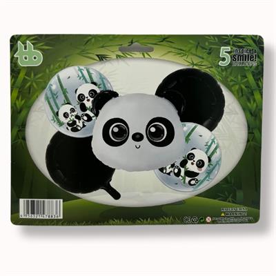 PANDA FOIL BALLOON SET FACE DESIGN ( PACK OF 5 FOIL BALLOONS )