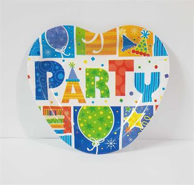 PARTY PAPER PLATES IN HEART SHAPE ( PACK OF 10 PAPER PLATES )