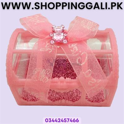 Pink It's a Girl Mini Treasure Favor Boxes - 12 Pcs (2" H x 2.9" W)
