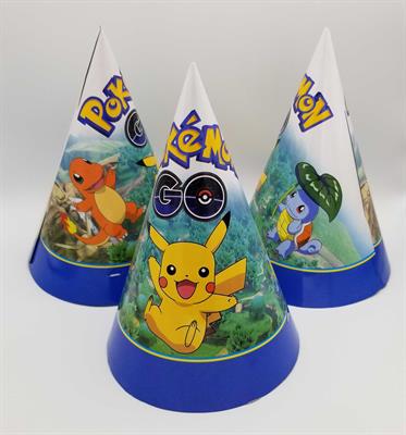 POKEMON GO BIRTHDAY PARTY CAPS ( PACK OF 10 BIRTHDAY CAPS )