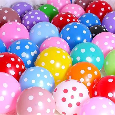 MULTICOLORS POLKA DOT LATEX BALLOONS PERFECT FOR PARTY DECOR ( PACK OF 25 BALLOONS )