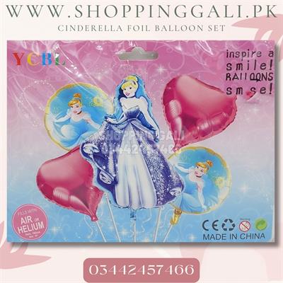 CINDERELLA FOIL BALLOON SET ( PACK OF 5 FOIL BALLOONS )