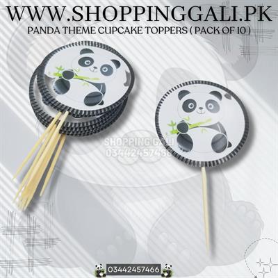 PANDA CUPCAKE TOPPERS ( PACK OF 10 CUPCAKE TOPPERS )