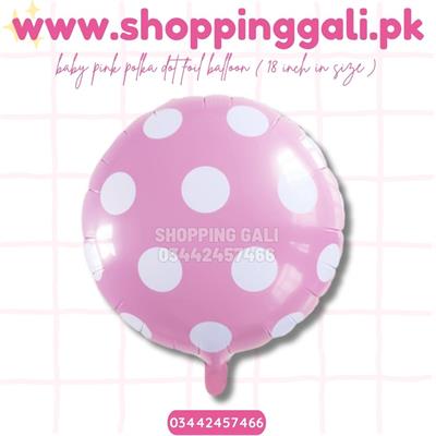 BABY PINK POLKA DOT FOIL BALLOON ( 18 INCH IN SIZE )