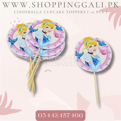 CINDERELLA THEME CUPCAKE TOPPER - PACK OF 10 CUPCAKE TOPPERS - CINDERELLA CUPCAKE TOPPERS