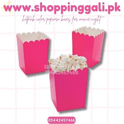 DARK PINK COLOR POPCORN BOXES ( PACK OF 10 POPCORN BOXES )