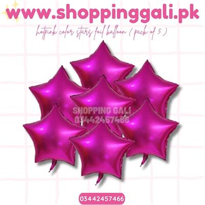 HOTPINK STARS FOIL BALLOON ( PACK OF 5 STAR FOIL BALLOON )