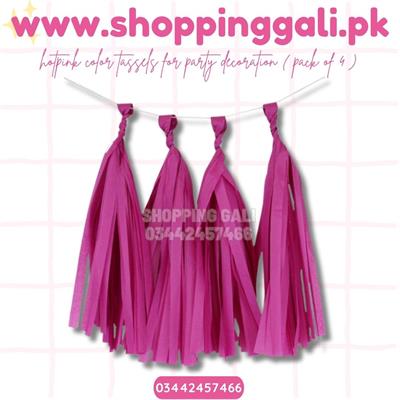 DARK PINK COLOR DIY TASSELS SET FOR PARTY DECORATION ( PACK OF 4 TASSELS )