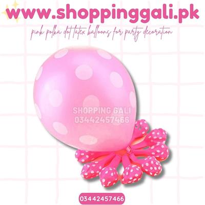 PINK POLKA DOT LATEX BALLOONS PERFECT FOR PARTY DECOR ( PACK OF 25 BALLOONS )