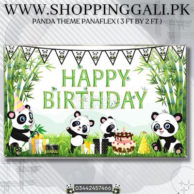 PANDA BIRTHDAY PARTY BANNER ( 36 INCHES X 24 INCHES )