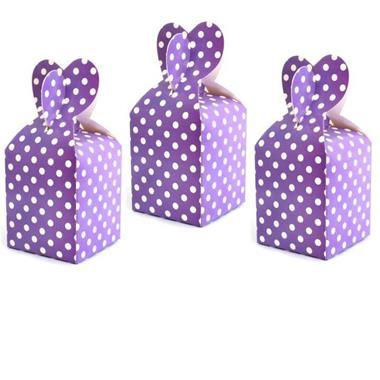 PURPLE POLKA DOT GOODY BOXES ( PACK OF 10 GIFT BOXES )