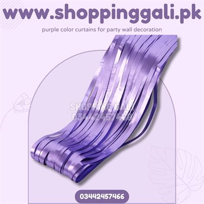 PURPLE COLOR FOIL CURTAINS PARTY DECORATION BACKDROP ( 30 INCH X 70 INCH )