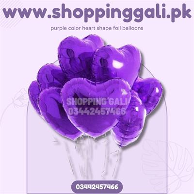 PURPLE HEARTS FOIL BALLOON ( PACK OF 5 HEARTS FOIL BALLOONS )