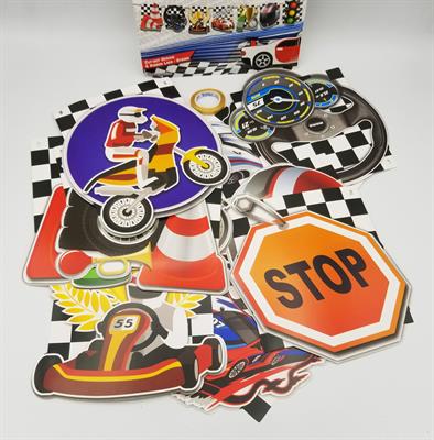 RACE CAR THEME PARTY DECORATION BANNER