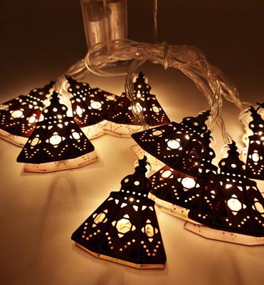 RAMADAN MUBARAK FAIRY LIGHT IN ORANGE COLOR FOR ROOM DECORATION