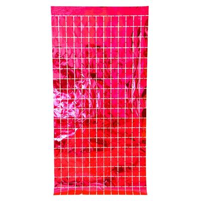 RED COLOR FOIL FRINGE CURTAINS PARTY DECORATION CURTAINS ( 40 INCH X 80 INCH )