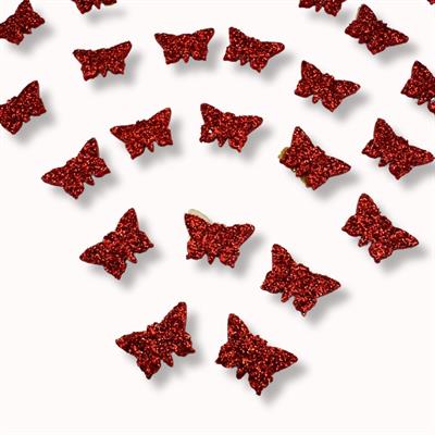 FLUTTERY FUN! 60-PACK RED BUTTERFLY STICKERS FOR EMBELLISHING MAGIC