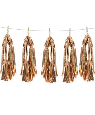 ROSE GOLD COLOR TASSELS - PACK OF 4 TASSELS WITH RIBBON