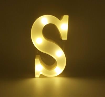 S LED ALPHABET - BATTERY OPERATED LED LETTERS FOR TABLE DECORATION