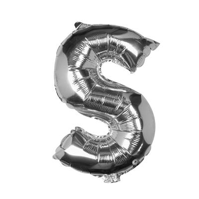 S ALPHABETS SILVER FOIL BALLOON ( 16 INCH SIZE ALPHABETS )