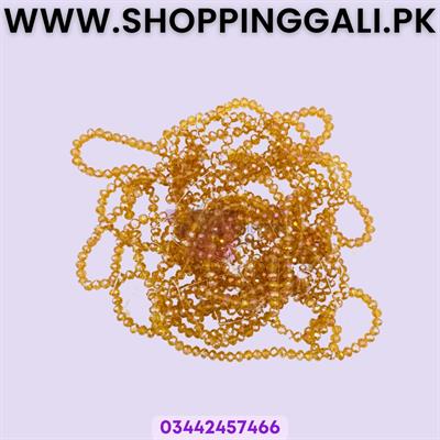 Golden Glass Crystal Beads - Faceted Strand - Unisex - 156 Grams