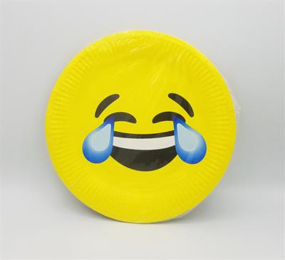 EMOJI PAPER PLATES ( PACK OF 10 TEAR OF JOY EMOJI PAPER PLATES )