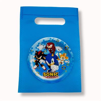 SONIC THEME GOODY BAGS FABRIC MATERIAL ( PACK OF 10 ) BIRTHDAY DECORATION SET