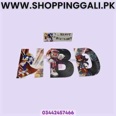 Sonic Theme Happy Birthday Banner - Happy Birthday Chain - Blue Color