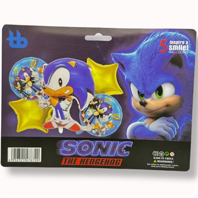 SONIC THEME FOIL BALLOON SET GOLDEN STARS - PACK OF 5 FOIL BALLOONS - SONIC FOIL BALLOONS