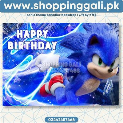 SONIC THEME PARTY BANNER ( 36 INCHES X 24 INCHES )