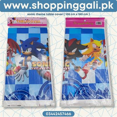 SONIC THEME TABLE COVER FOR TABLE DECORATION ( 108 CM X 180 CM )