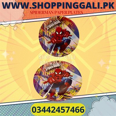 SPIDERMAN PAPER PLATES IN YELLOW COLOR ( PACK OF 10 PAPER PLATES )