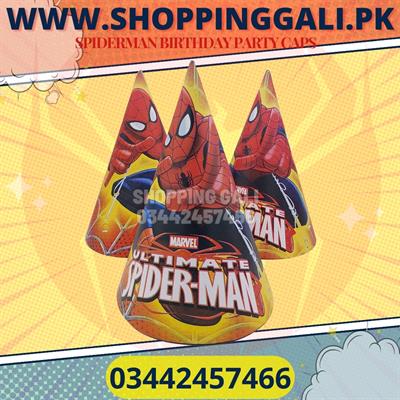 SPIDERMAN THEME PARTY CAPS IN YELLOW COLOR ( PACK OF 10 BIRTHDAY CAPS )