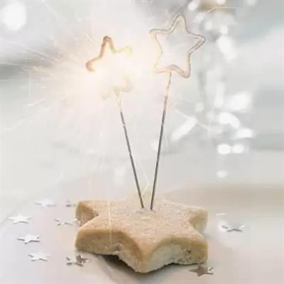 2 STARS SPARKLING CANDLE FOR CAKE DECORATION ( PACK OF 2 CANDLES )