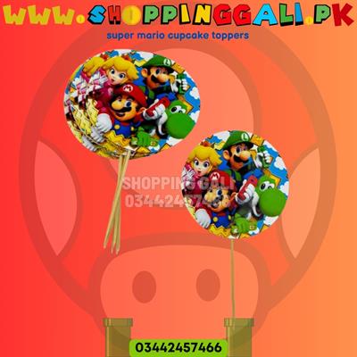 SUPER MARIO THEME CUPCAKE TOPPERS - PACK OF 10 - BIRTHDAY DECORATION - CUPCAKE DECORATION - CAKE DECORATION