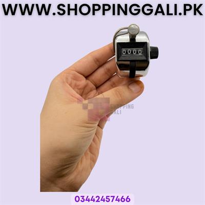 Silver 4-Digit Hand Tally Counter - Tasbeeh Counter - Mechanical Clicker