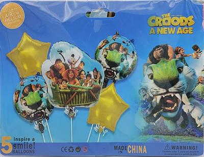 THE CROODS A NEW AGE FOIL BALLOON SET ( PACK OF 5 FOIL BALLOONS )