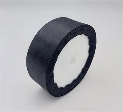 BOLD & BEAUTIFUL BLACK COLOR 1-INCH WIDE SATIN RIBBON BY 10 YARDS