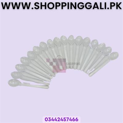 Plastic Spoons - Transparent Disposable Cutlery - Unisex - Pack Of 17