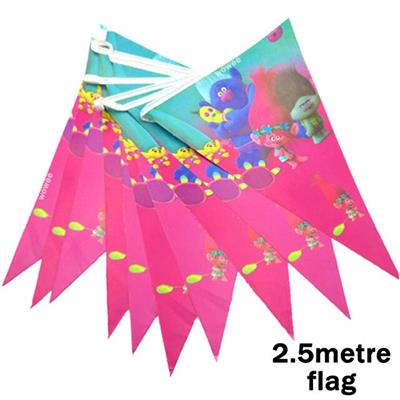 TROLLS THEME BUNTINGS - PACK OF 10 TROLLS FLAGS BANNER